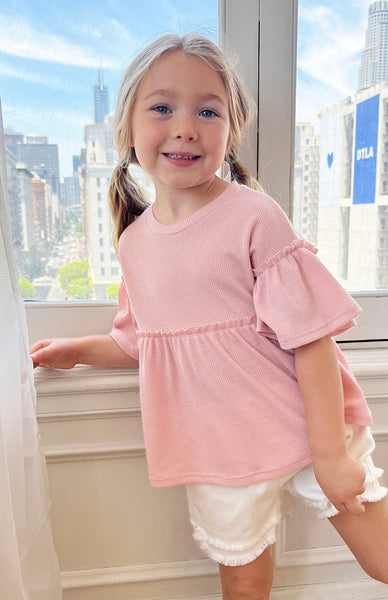 Babydoll Ruffled Sleeve Top
