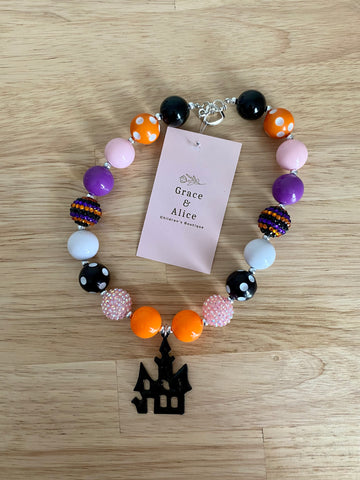 Halloween Castle Bubble Necklace