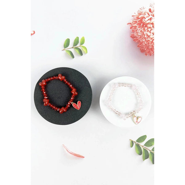 Cute Valentine Bracelet of Solid Color Heart