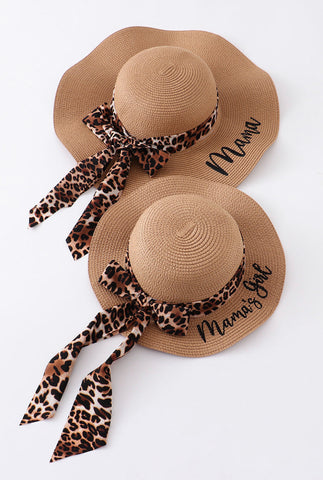 Leopard straw hat mommy & me