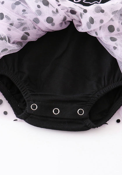 Black "BOO" Ruffle Romper 6 months