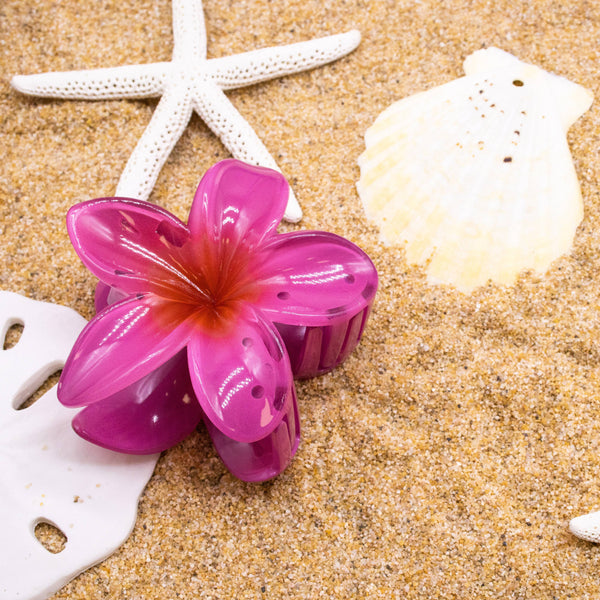 Plumeria Flower Hair Claw Clip - Tropical Floral
