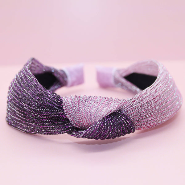 Two Tone Pleated Knot Headbands - 3 Pack