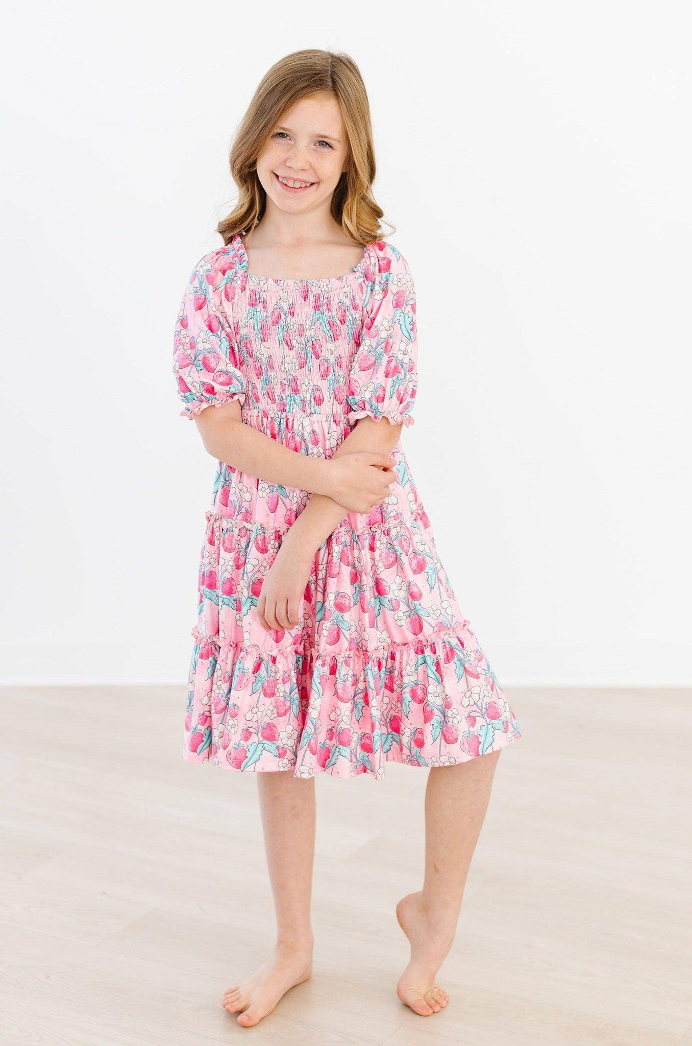 Strawberry Shortcake Smocked Ruffle Dress