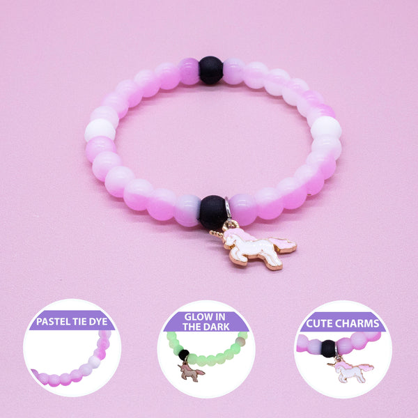 Glow in the Dark Unicorn Charm Bubble Bracelets (3 colors available)