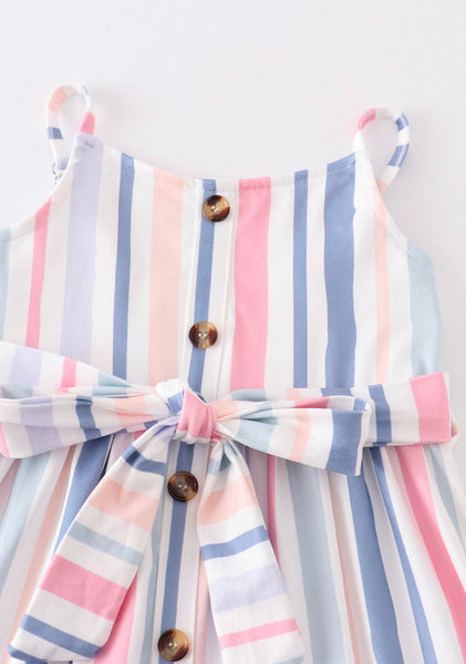 Blue Stripe Button Down Dress