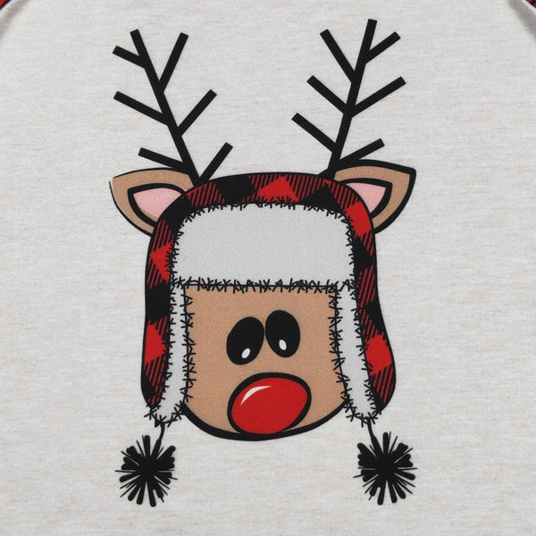 Plaid Reindeer Boy Raglan