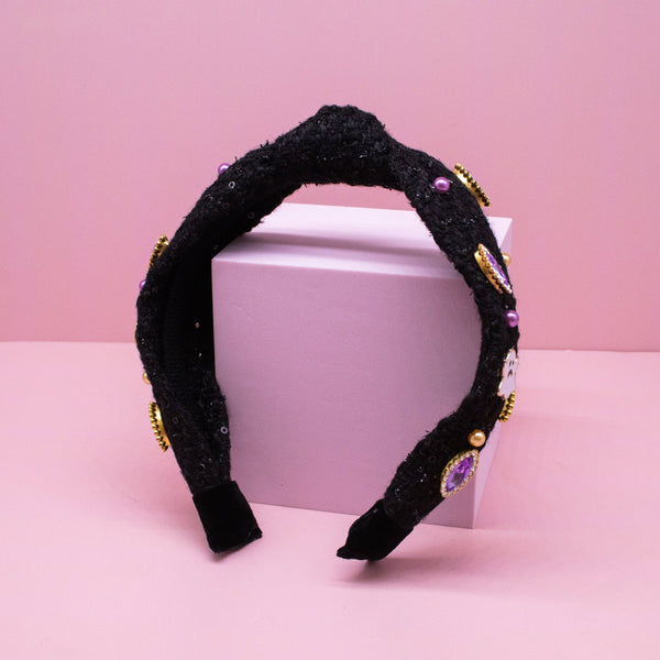 Halloween Knotted Headband - Tweed Knot Hair Band for Kids Girls