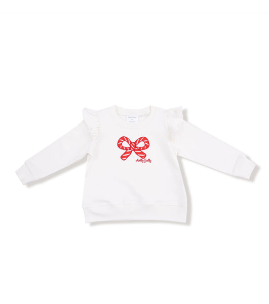 Candy Cane Ruffle Sweatshirt