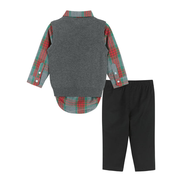 Boys Baby Holiday Sweater Vest Set