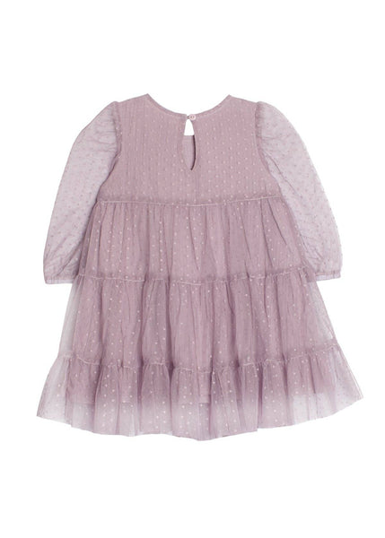 Sweetest Fairy Long Sleeve Swiss Dot Tulle Dress