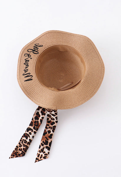 Leopard straw hat mommy & me