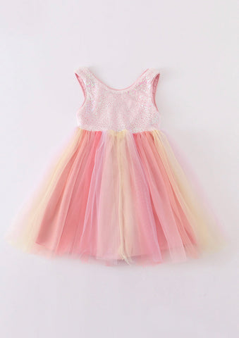 Pink Sequins Tutu Dress