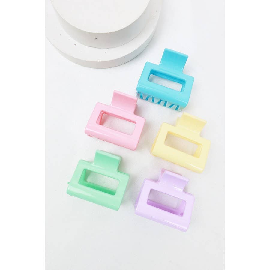 3-Pcs Mini Rectangle Hair Claw Set