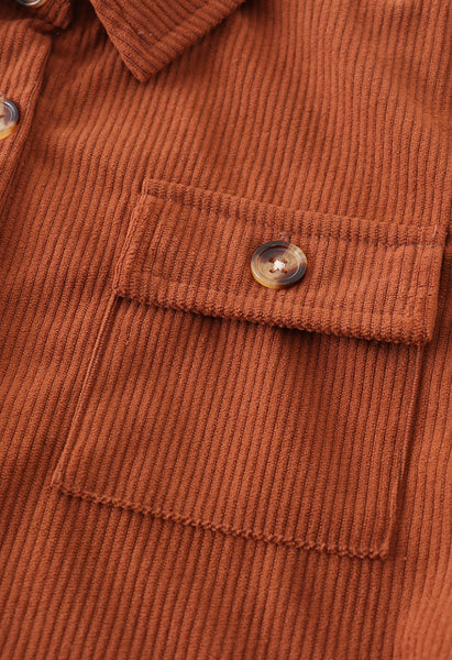Brown button down boy shirt