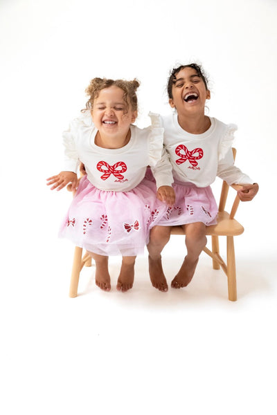 Candy Cane Ruffle Sweatshirt