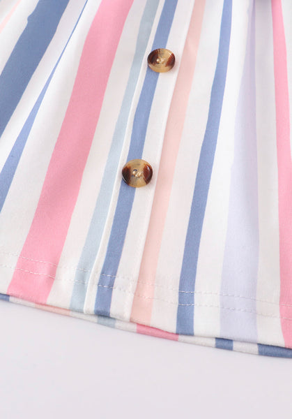 Blue Stripe Button Down Dress