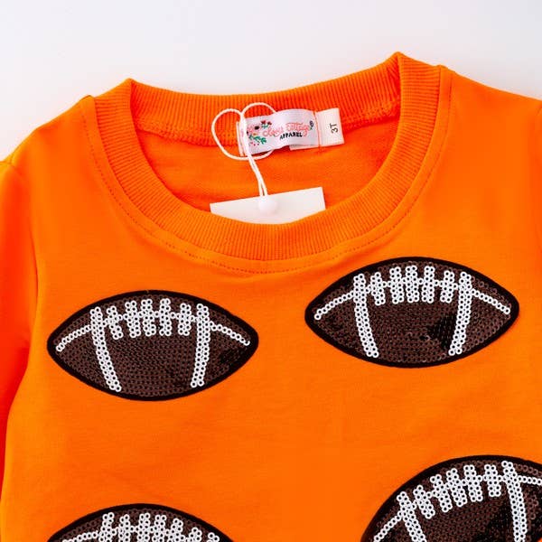 Sequin Football Shirt-Orange