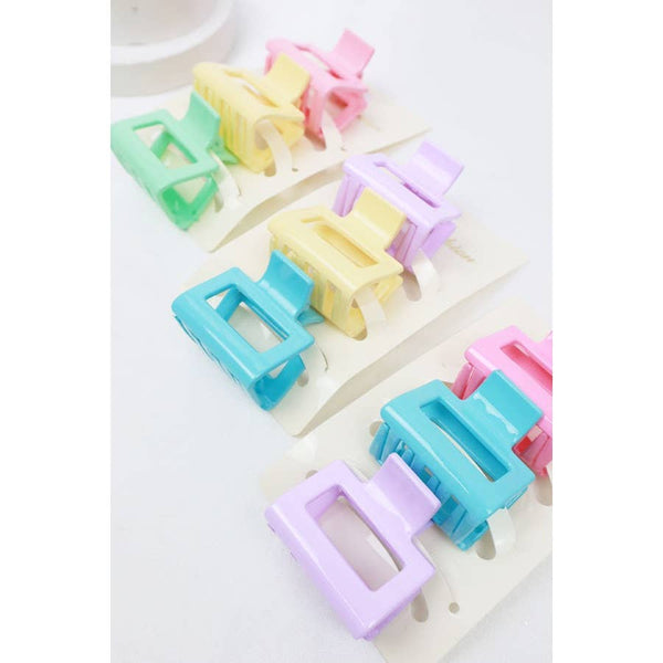 3-Pcs Mini Rectangle Hair Claw Set