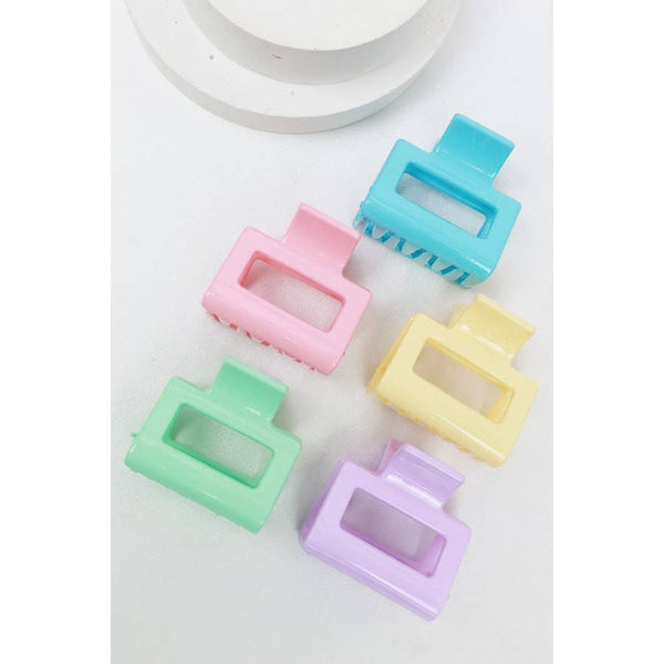 3-Pcs Mini Rectangle Hair Claw Set