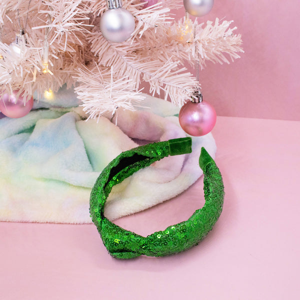 Sequin Knot Headband - Christmas, Valentine's, St. Patrick's