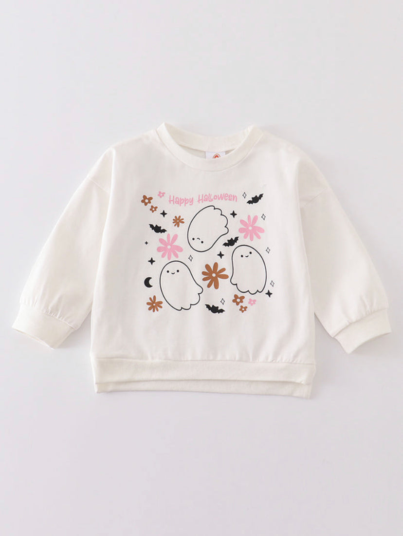 Happy Halloween Ghost Sweatshirt 2T