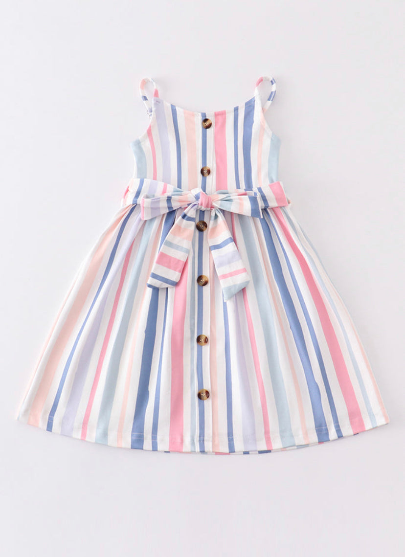 Blue Stripe Button Down Dress