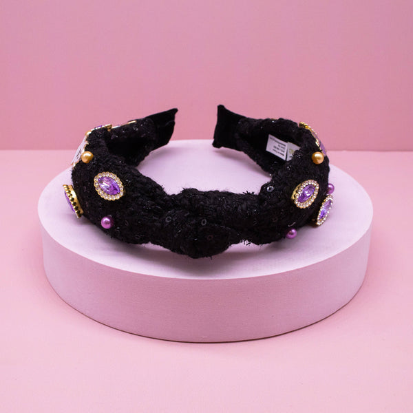 Halloween Knotted Headband - Tweed Knot Hair Band for Kids Girls