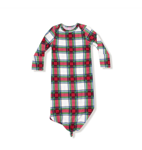 Holiday Plaid Knotted Gown