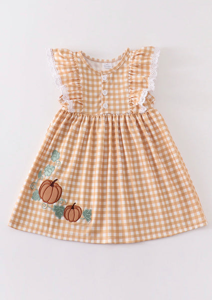 Mustard Plaid Pumpkin Dress