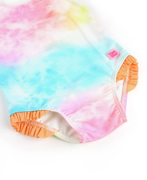 Rainbow Tie Dye Tie Shoulder One Piece