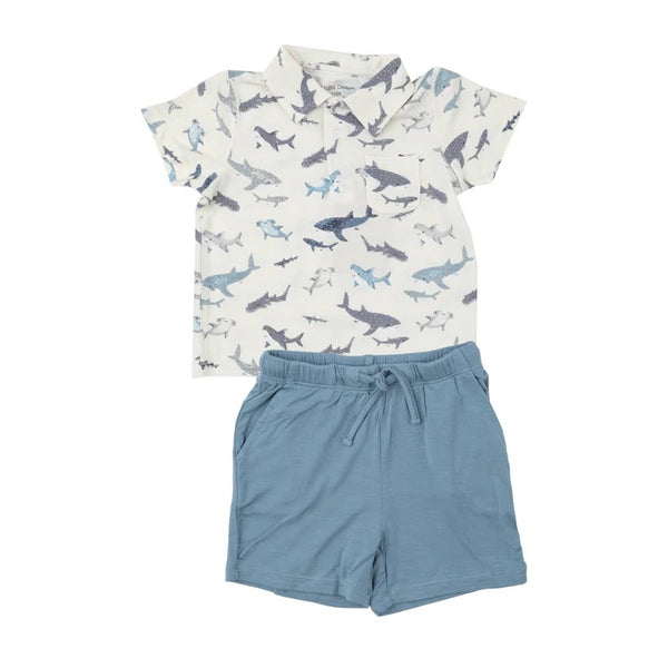 Sharks Polo Shirt & Short Set 3T