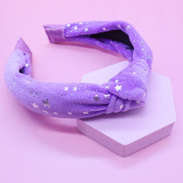 Metallic Star Velvet Knot Headband