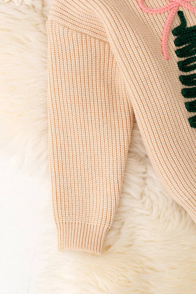 Christmas Tree Embroidered Sweater