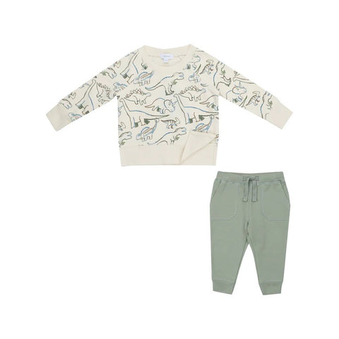 Artsy Dinos Raglan Sweatshirt & Jogger Set