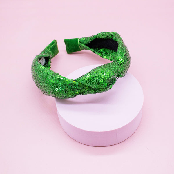 Sequin Knot Headband - Christmas, Valentine's, St. Patrick's