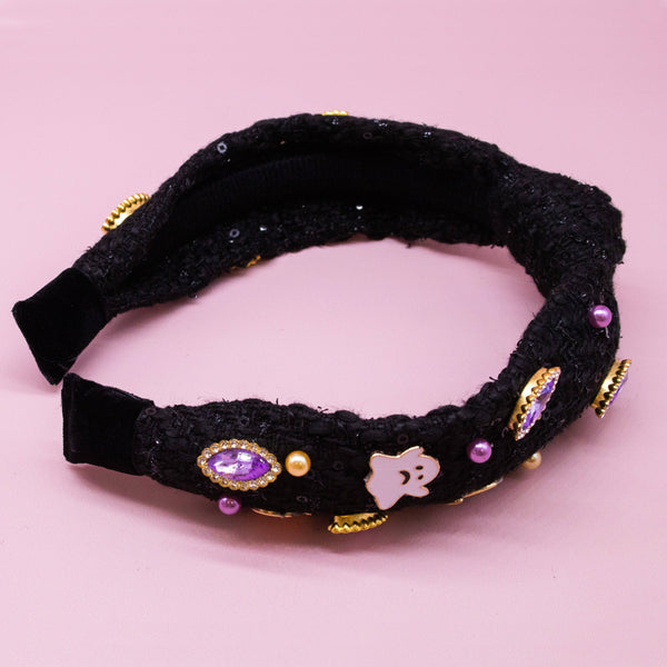 Halloween Knotted Headband - Tweed Knot Hair Band for Kids Girls