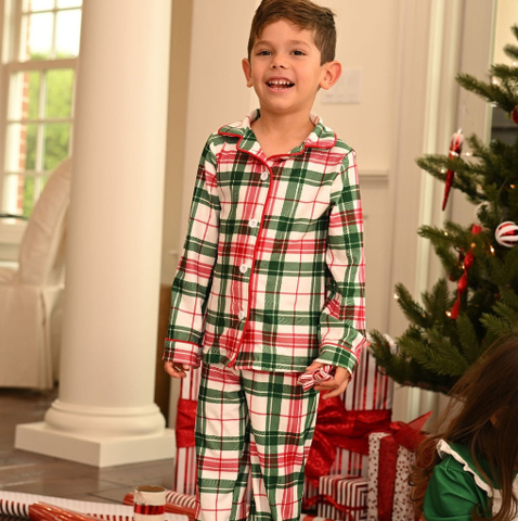 Christmas 2024 Pajamas- Christmas Plaid- Button Down