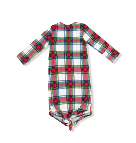 Holiday Plaid Knotted Gown