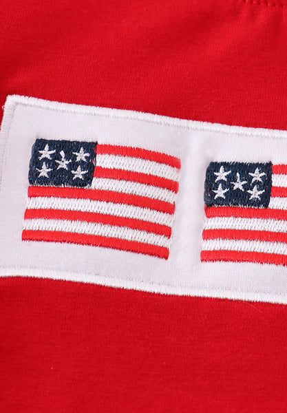American Flag Embroidery Top