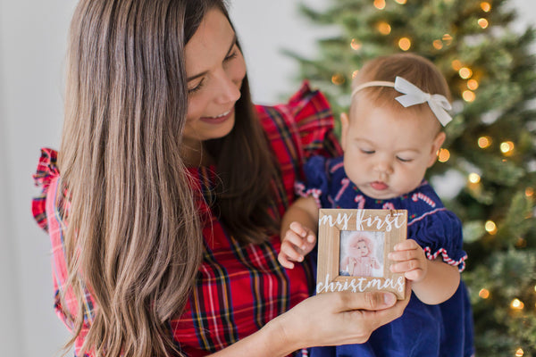 My First Christmas Holiday Wooden Picture Frame Ornament