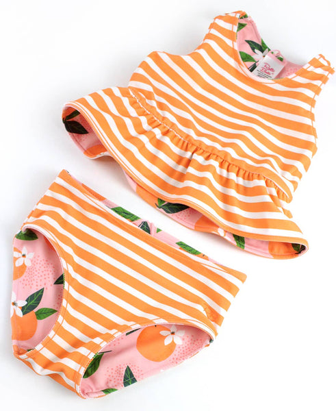 Orange You The Sweetest Reversible Peplum Tankini