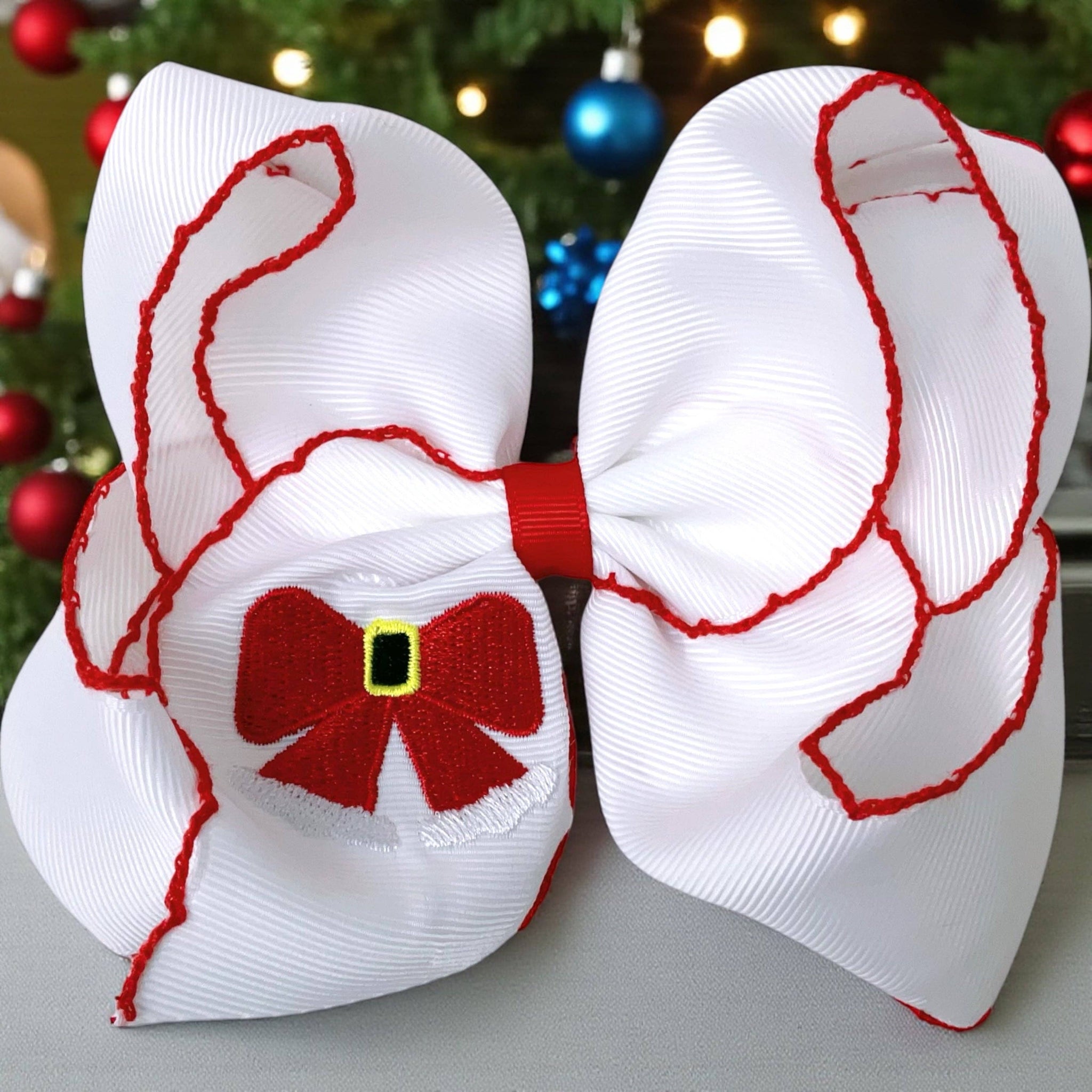 Embroidered Christmas Bow
