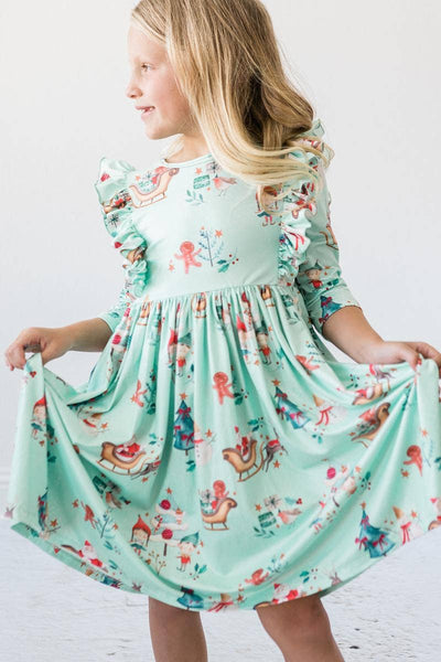 Believe in Your Elf Ruffle Twirl Dress