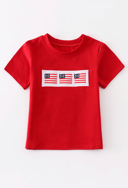 American Flag Embroidery Top