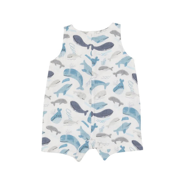 Blue Whale Shortie Romper 12M