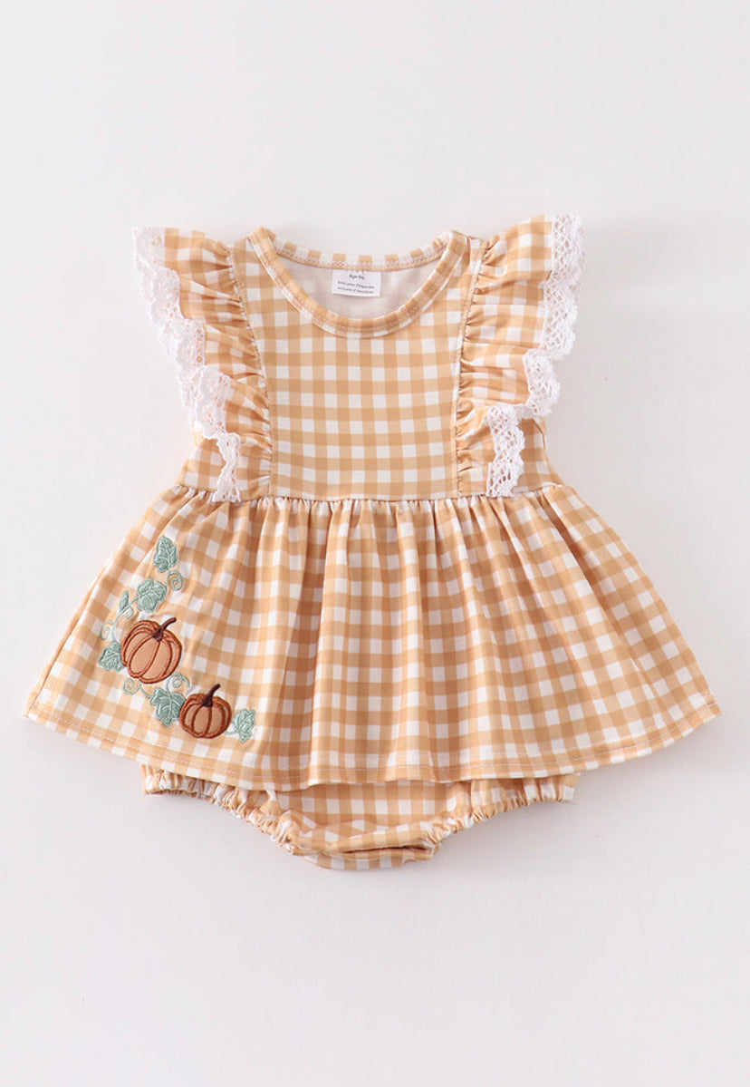 Mustard Plaid Pumpkin Bubble