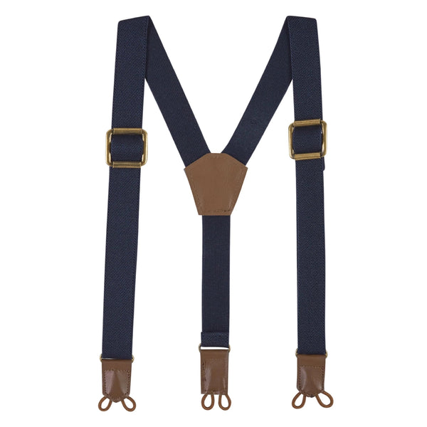 Navy Suspenders and Khaki pants set