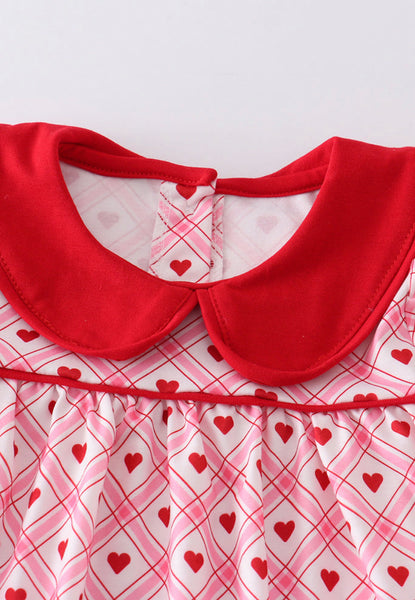 Red Plaid Heart Set