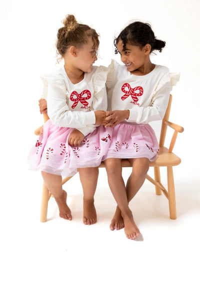 Candy Cane Ruffle Sweatshirt